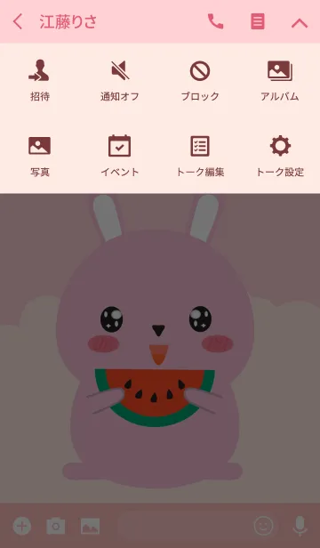 [LINE着せ替え] Simple Pink Rabbit Theme (jp)の画像4