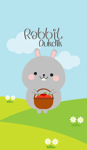 [LINE着せ替え] Lovely Gray Rabbit Duk Dik Theme (jp)の画像1