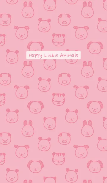 [LINE着せ替え] Happy Little Animals (Pink)の画像1