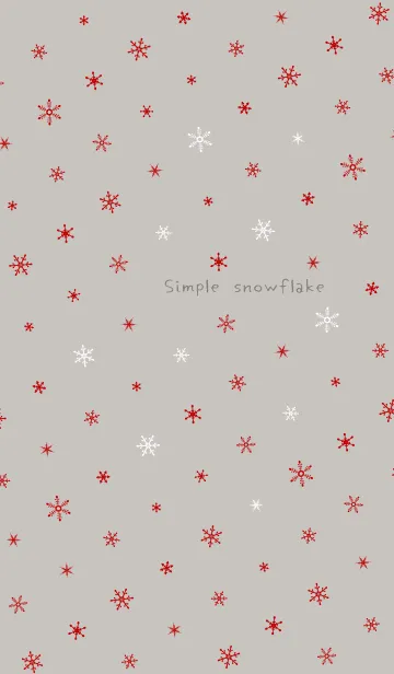 [LINE着せ替え] シンプルな雪の結晶ミニ-北欧風レッドの画像1