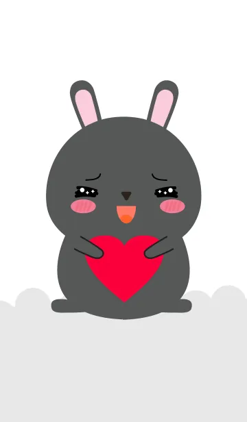 [LINE着せ替え] Simple Fat Black Rabbit Theme (jp)の画像1
