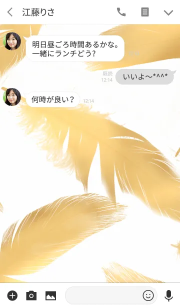 [LINE着せ替え] Gold Coating -Feather-の画像3