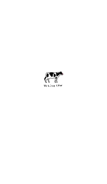 [LINE着せ替え] 真っ白なホワイト×牛の画像1