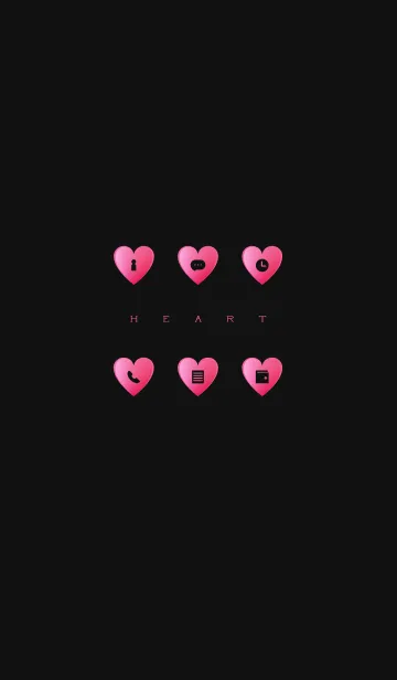 [LINE着せ替え] PINK HEART -black-の画像1