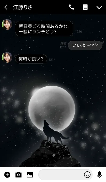 [LINE着せ替え] 満月の遠吠え〜月と狼の美しき世界〜黒の画像3