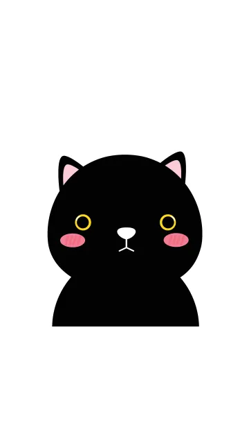 [LINE着せ替え] Simple Black Cat Theme Ver.2 (jp)の画像1