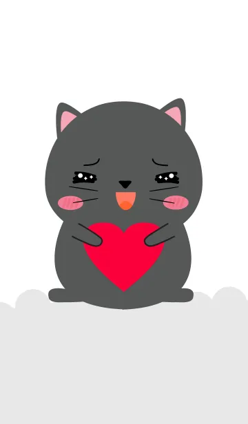 [LINE着せ替え] Simple Fat Black Cat Theme (jp)の画像1