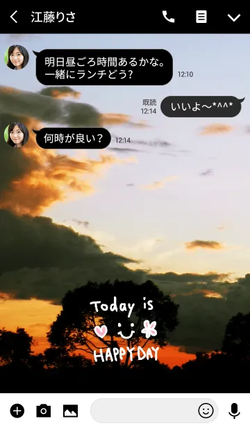 [LINE着せ替え] 夕日-スマイル10-の画像3