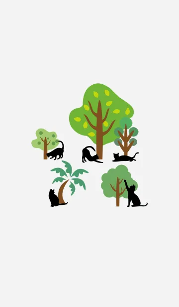 [LINE着せ替え] 森の木々と黒い猫の画像1