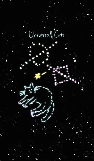 [LINE着せ替え] 手書き宇宙と猫の画像1