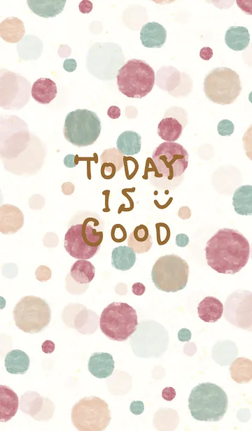 [LINE着せ替え] 水彩水玉6-スマイル-の画像1