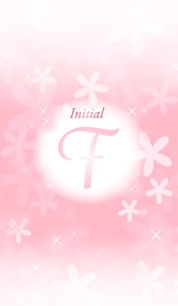 [LINE着せ替え] 【F】イニシャル❤️お花-ピンク-の画像1