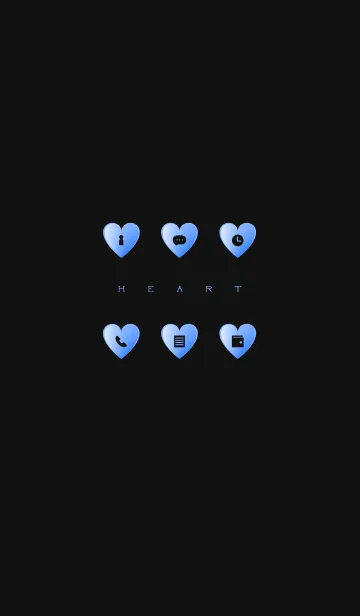 [LINE着せ替え] BLUE HEART -black-の画像1