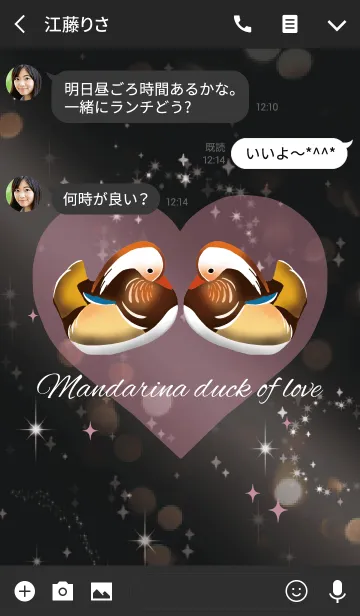 [LINE着せ替え] ブラックピンク/恋愛運UP マンダリンダッグの画像3