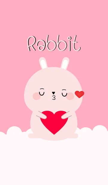 [LINE着せ替え] Simple Lovely Pink Rabbit (jp)の画像1