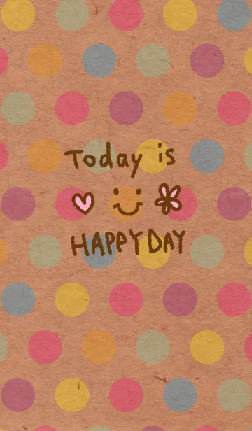 [LINE着せ替え] カラフル水玉クラフト-スマイル10-の画像1