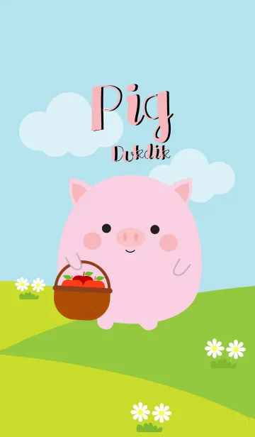 [LINE着せ替え] Cute Pig 2 Duk Dik Theme (jp)の画像1