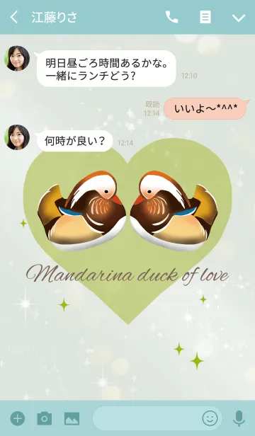 [LINE着せ替え] 青緑 / 恋愛運UP マンダリンダッグの画像3