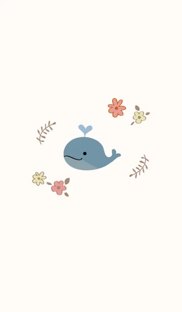 [LINE着せ替え] かわいい花クジラの画像1