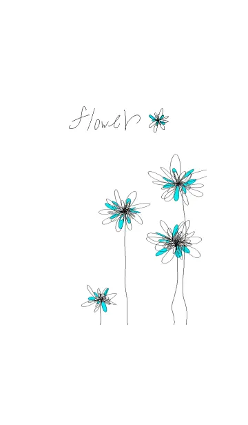 [LINE着せ替え] シンプルで青い花の画像1