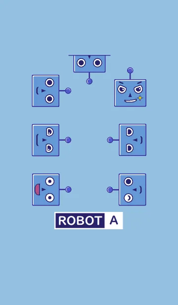 [LINE着せ替え] 青ロボット■Aの画像1