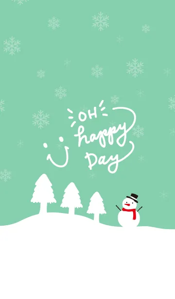 [LINE着せ替え] 雪降る-緑-＠冬特集4の画像1