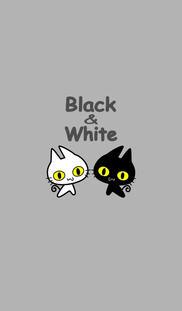 [LINE着せ替え] 黒猫さんと白猫さんの画像1