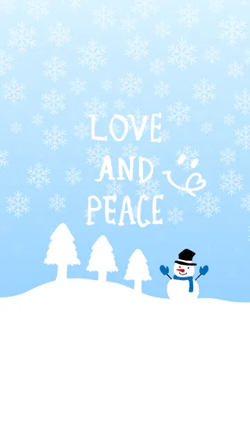 [LINE着せ替え] 雪降る-青-＠冬特集8の画像1