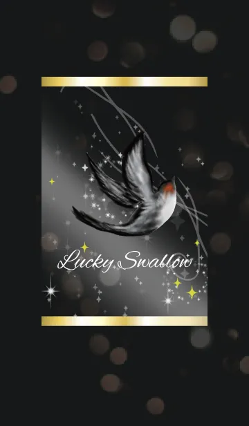 [LINE着せ替え] 黒＆黄色 / 幸運が訪れるツバメの画像1