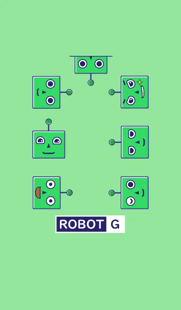 [LINE着せ替え] 緑ロボット■Gの画像1
