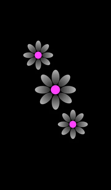 [LINE着せ替え] ブラックフラワー [ 黒背景 ] No.2の画像1