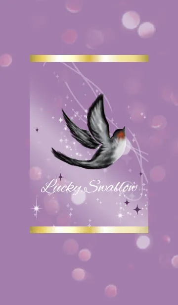 [LINE着せ替え] 紫 パープル / 幸運が訪れるツバメの画像1