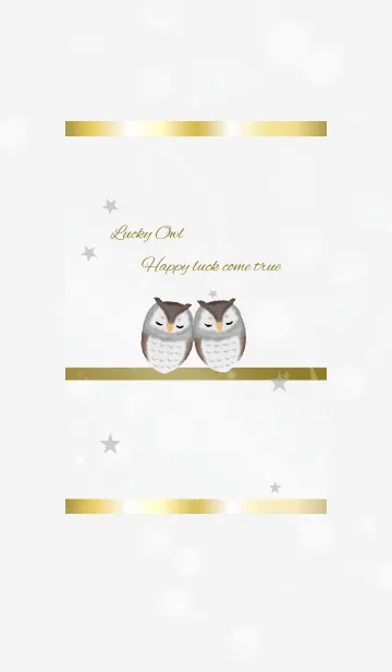 [LINE着せ替え] グレー / 福を呼ぶフクロウの画像1