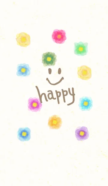 [LINE着せ替え] 大人水彩お花-スマイル17-の画像1