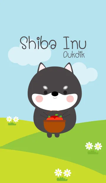 [LINE着せ替え] Lovely Black Shiba Duk Dik Theme (jp)の画像1