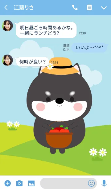 [LINE着せ替え] Lovely Black Shiba Duk Dik Theme (jp)の画像3