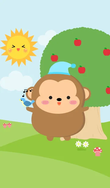 [LINE着せ替え] Cute Poklok Monkey Theme (jp)の画像1