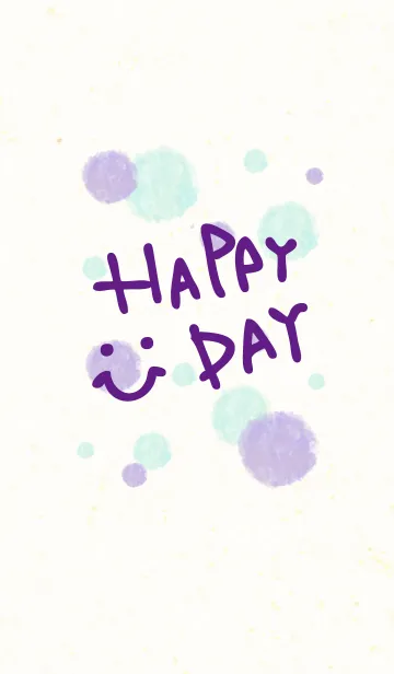 [LINE着せ替え] 水彩水玉2-スマイル6-の画像1