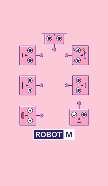 [LINE着せ替え] 桃ロボット■Mの画像1