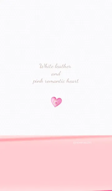 [LINE着せ替え] 白レザー ピンク ロマンティック ハートの画像1