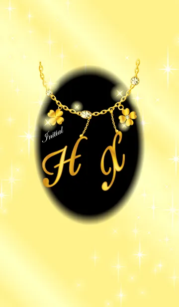 [LINE着せ替え] 【H＆X】イニシャルチャーム運気UP！ゴールドの画像1