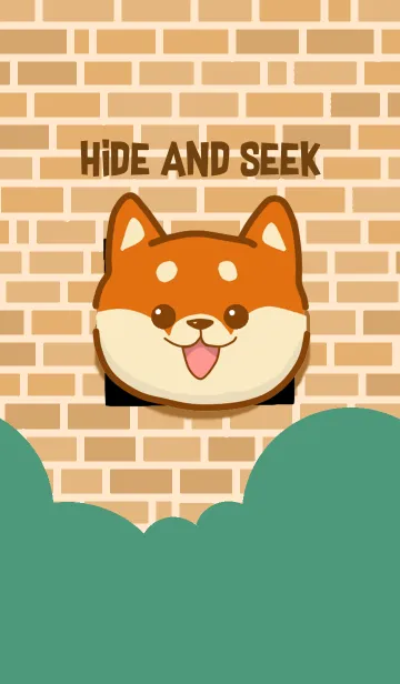 Shiba dogs play hide and seek Red brickの着せ替えメイン画像