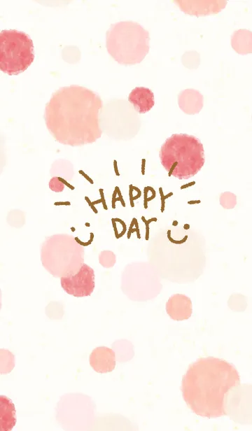 [LINE着せ替え] 水彩水玉5-スマイル5-の画像1