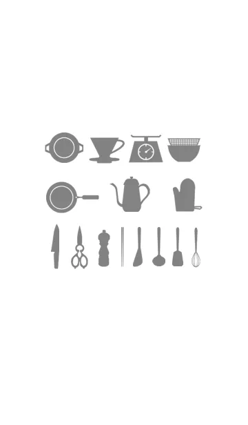 [LINE着せ替え] キッチンツールのイラストの着せ替えの画像1