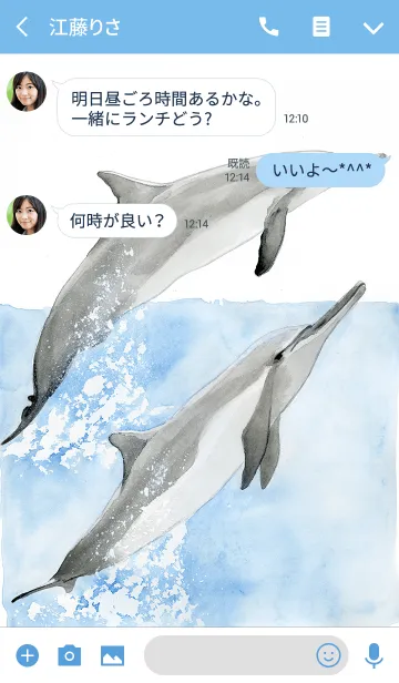 [LINE着せ替え] Dolphin Duoの画像3