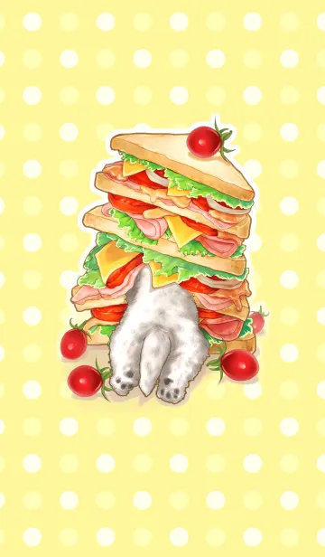 [LINE着せ替え] ノーティーホワイトテリア サンドイッチ版の画像1