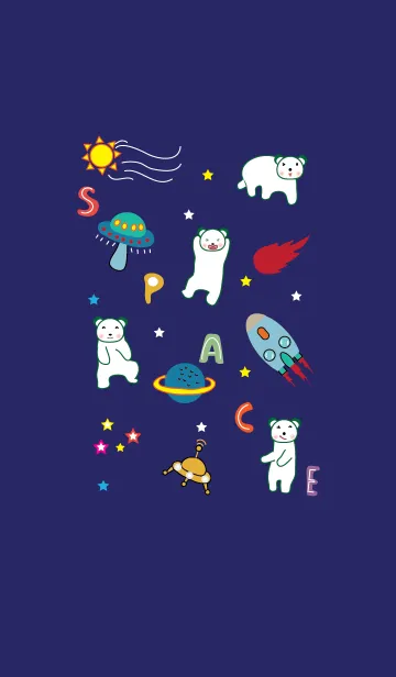 [LINE着せ替え] Space Bear Theme (JP)の画像1