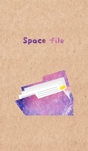 [LINE着せ替え] クラフト紙と宇宙空間のようなファイルの画像1