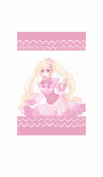 [LINE着せ替え] ツインテールのピンクドレスの少女の画像1