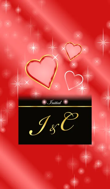 [LINE着せ替え] I＆C イニシャル 恋愛運UP！赤×ハートの画像1